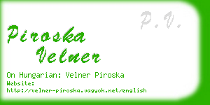 piroska velner business card